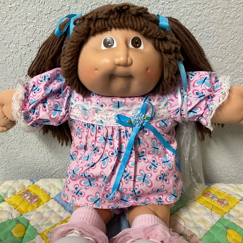 Vintage Cabbage Patch Kid Girl Second Edition Hong Kong Brown Hair Head Mold #2